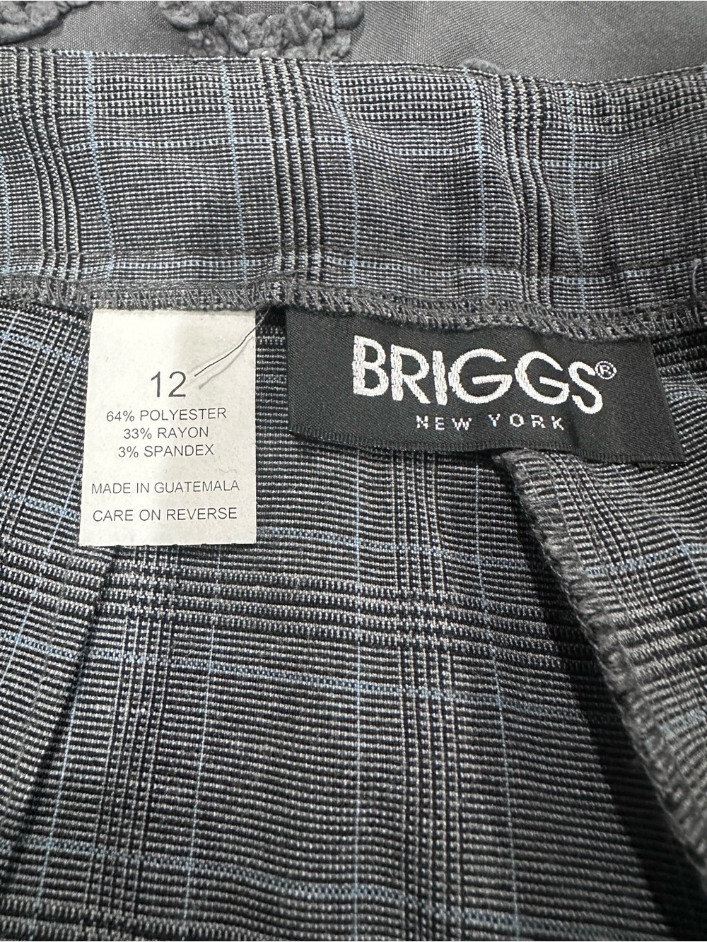 BRIGGS New York Gray Plaid pants with Light Blue Windowpane
